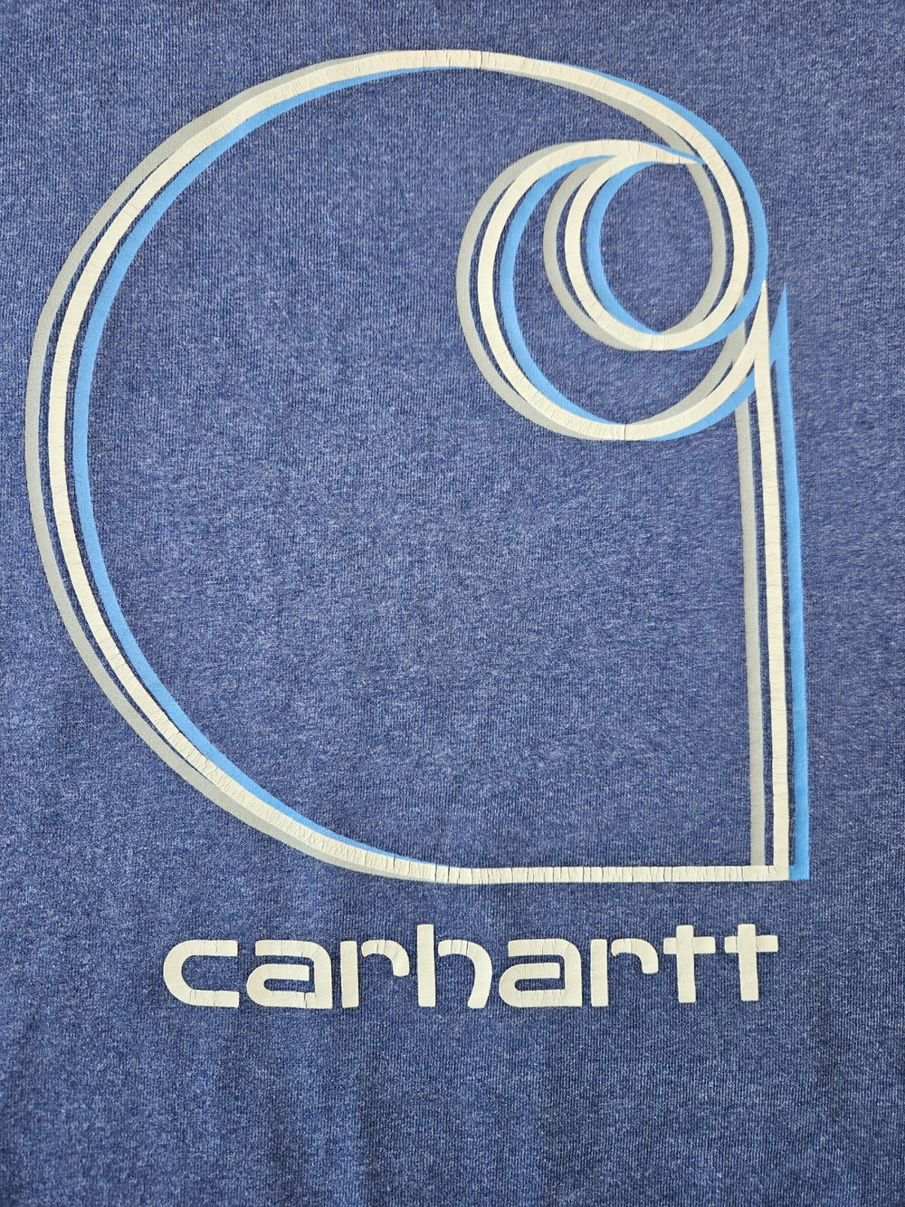 Carhartt K87 2XL Scout Blue Heather Pocket Tee Large Back Logo Workwear